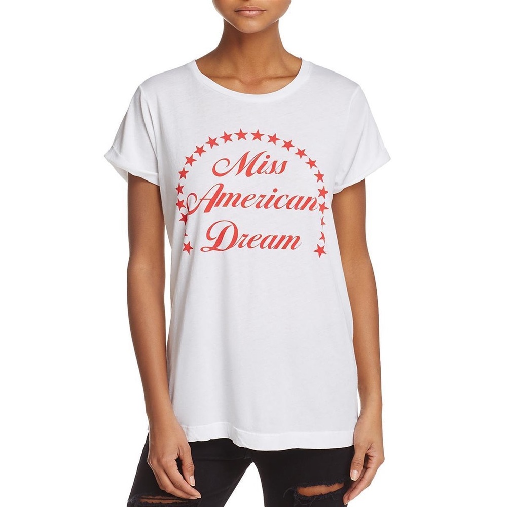 Wildfox Miss American Dream White Graphic T-Shirt
